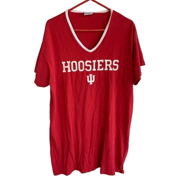 Vintage Indiana Hoosiers Sleep Shirt Adult Large Women’s Tee Basketball Football - Picture 1 of 5